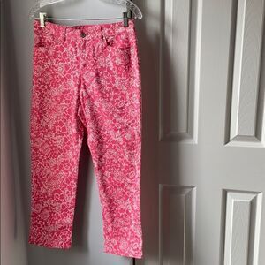 Talbots Pink Floral Ankle Jeans